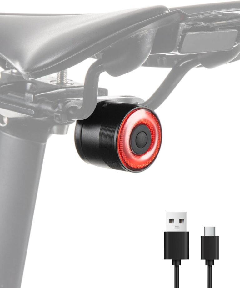 ROCKBROS Rear Bicycle Tail Light USB Rechargeable Rear Light, IPX6 Waterproof LED Taillight with 4 Modes and Breathing Safety Warning Strobe Light for MTB Bikes Cycling Up to 30hrs