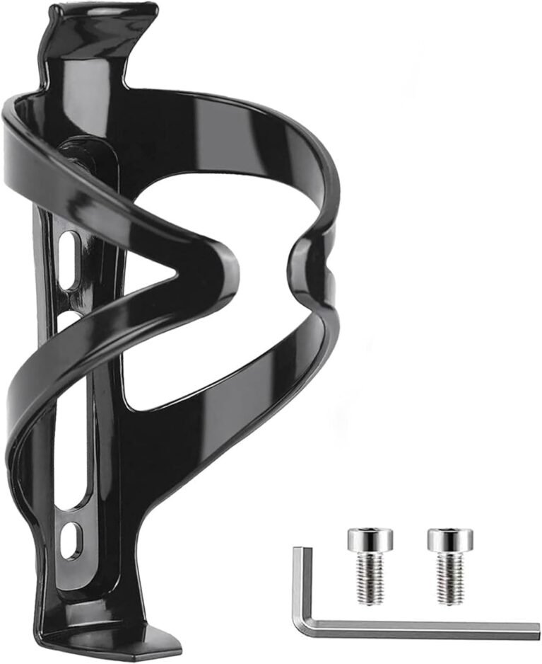Black Bike Water Bottle Cage, Lightweight Water Holder for Bike, Sturdy & Secure Grip, Durable Bicycle Bottle Cage for Road Mountain City Cycling