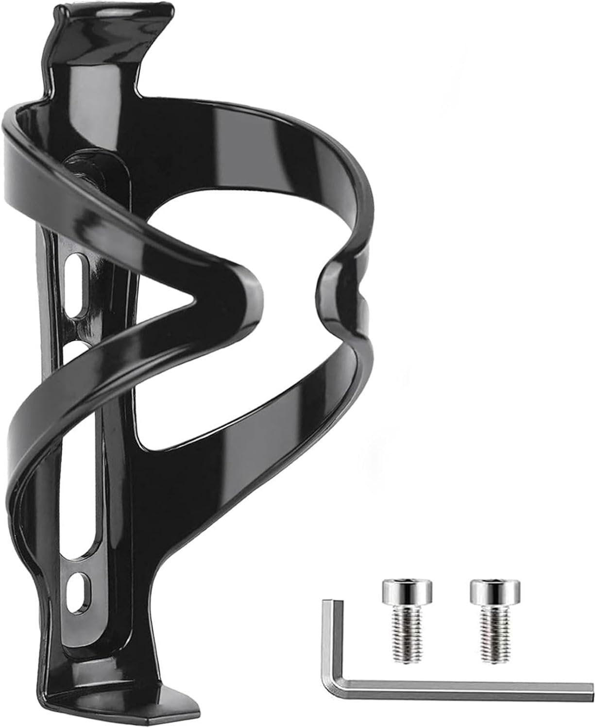 Black Bike Water Bottle Cage, Lightweight Water Holder for Bike, Sturdy & Secure Grip, Durable Bicycle Bottle Cage for Road Mountain City Cycling