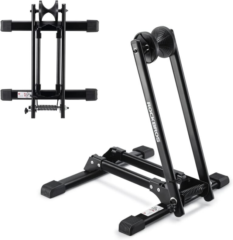 ROCKBROS Bicycle Floor Parking Rack Stand Single and Double Pole Bike Stand for Road Bike and Mountain Bike Indoor and Outdoor Repair Bike Rack Stand for Storage and Garage