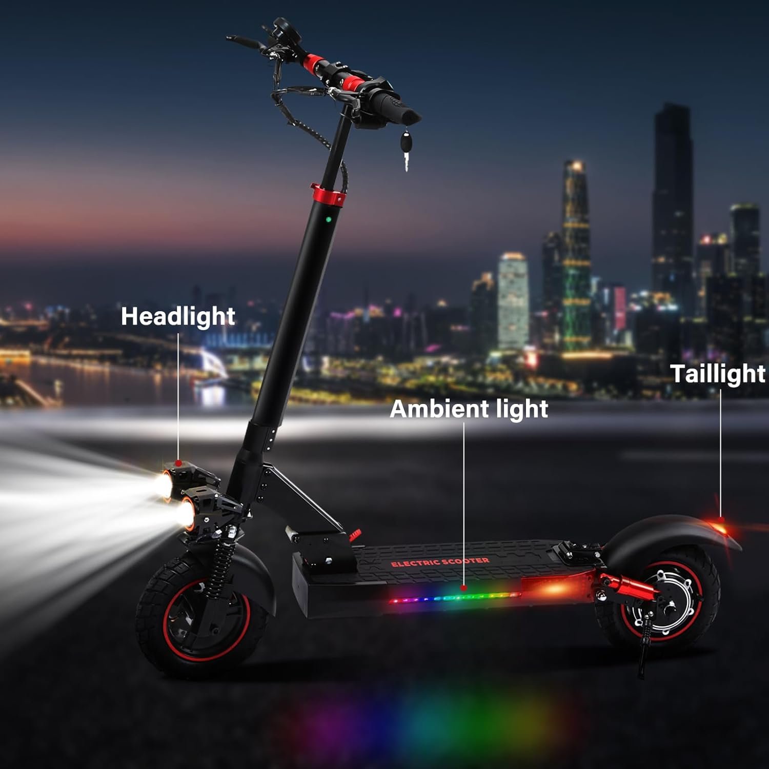 Electric Scooters Adult Powerful Folding Scooter - 40-55km Range, 48V 15AH Large Range, 10" All-Terrain Tires, IP54, Double Disc Brakes, Cruise Control,Gifts for Adults and Youth During Holidays - Image 7