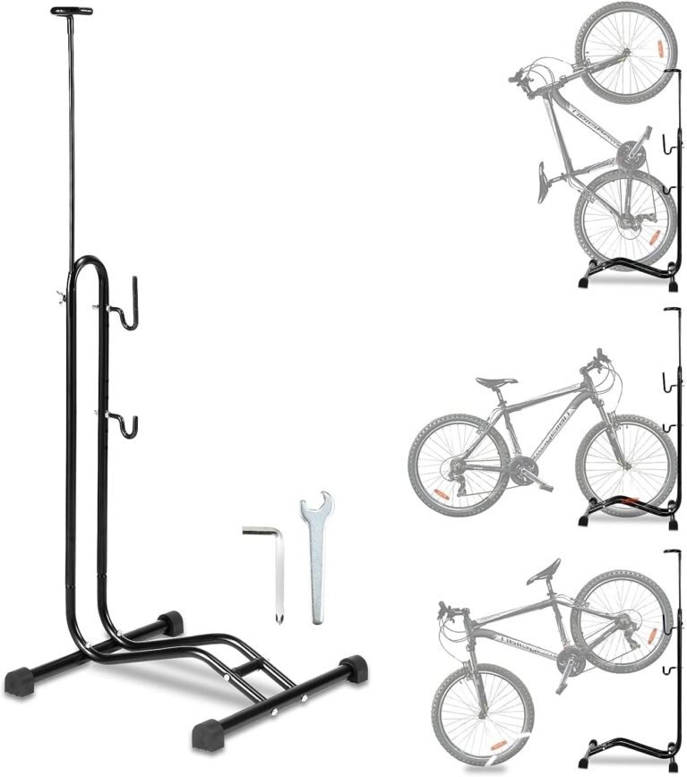 Bike Floor Stand Freestanding Upright Bicycle Parking Storage Rack Space Saver Suitable for Mountain Bike, Road Bike,for Bicycle with Wheel Diameter Max 27.5 Inches