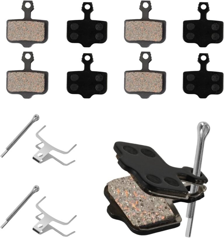 4 Pairs Bike Brake Pads for Bicycle Disc Brake Pads, Resin Mountain Bike/Scooter/MTB Brake Pads - Compatible with Shimano Brake Pads, Tektro, M575, MT200, M525, M495, M486, M485, M475, M505