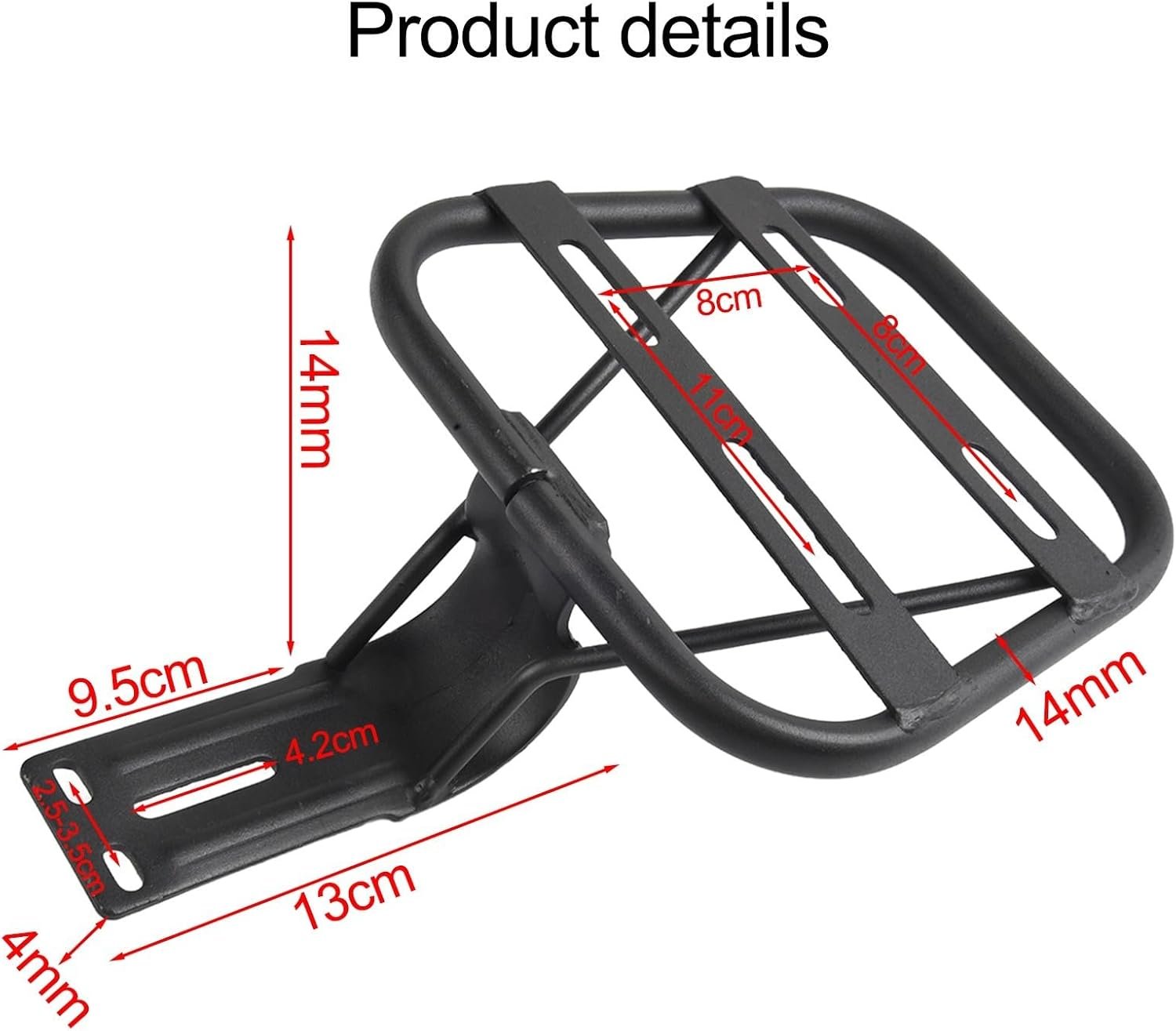 BlissfulAbode Bicycle Rear Rack Electric Bike Cargo Carrier Heavy Duty Steel Frame Mount Luggage Holder Storage Shelf Support Stand For Mountain Road Commuter E-Bikes Black 24.5x18.5x16.5CM - Image 2