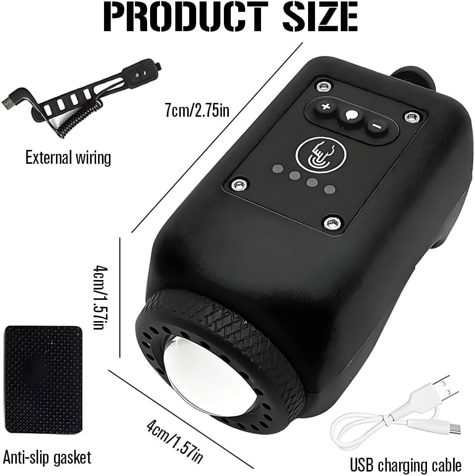 Mountain Bike Electronic Horn Bell, USB Rechargeable Electronic Horn with Light, IPX 5 Waterproof, Lightweight 110DB MTB Mini E-Bell, Bike Bell For Adult Riding Equipment MTB Road Bike, E-bike - Image 2
