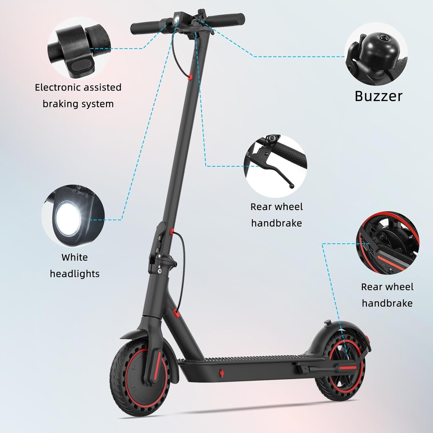 8.5 Inch Electric Scooters, 10.4Ah Class A Battery, 3 Speed Modes, 15-21 Miles Range & 120kg Load - Image 4