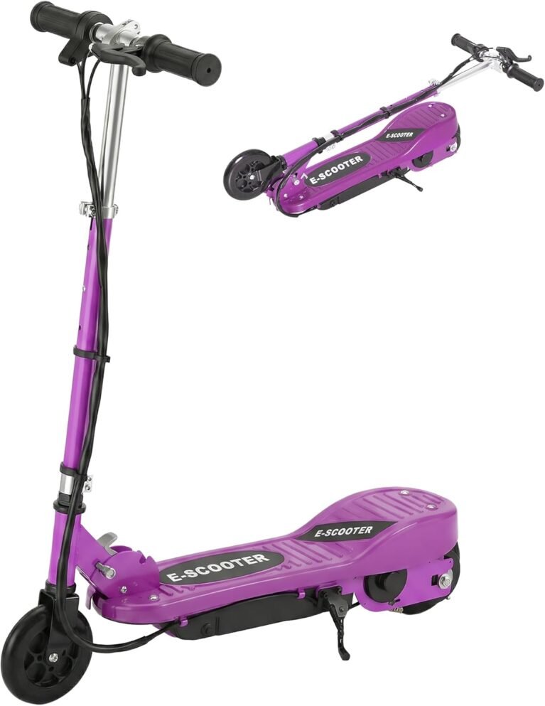 HOMCOM Kids Electric Scooter, 5.5 Inch Foldable Kids Scooter for Ages 7-14, 120W Motor, Up to 12km/h, 10km Range, Adjustable Height