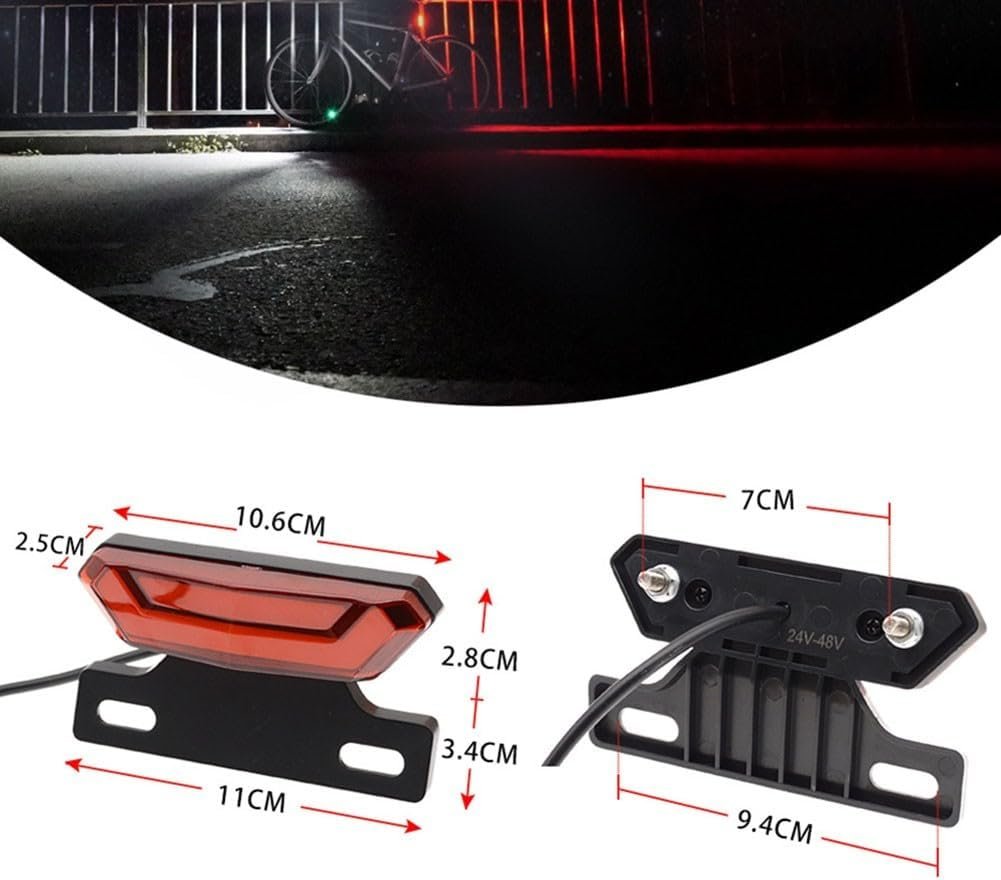 Electric Bicycle Lighting Kit 24V-48V, Electric Bike Light Kit with LED Headlight, Rear Taillight, and User Control Switch for Enhanced Riding Safety - Image 2