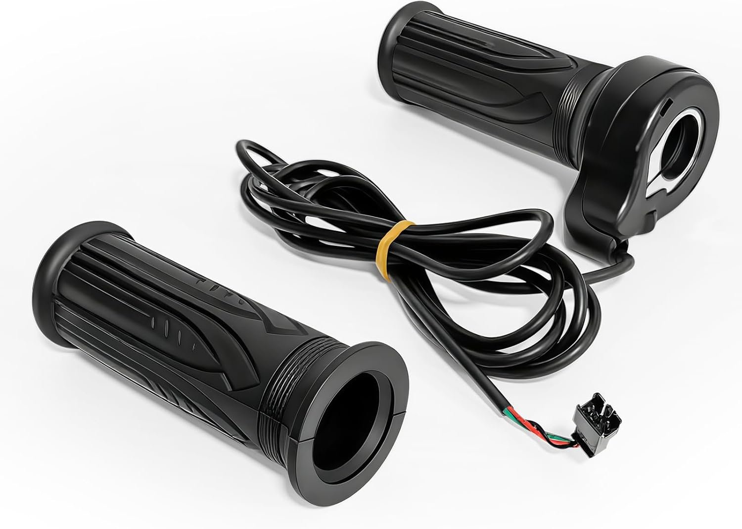 Universal Ebike Throttle, 12V-72V Full Twist Throttle Grip for Electric Bike, Scooter, and Mountain Bike 3-Pin Waterproof Connector Speed Control Handle with Grips Electric Bike Accessories
