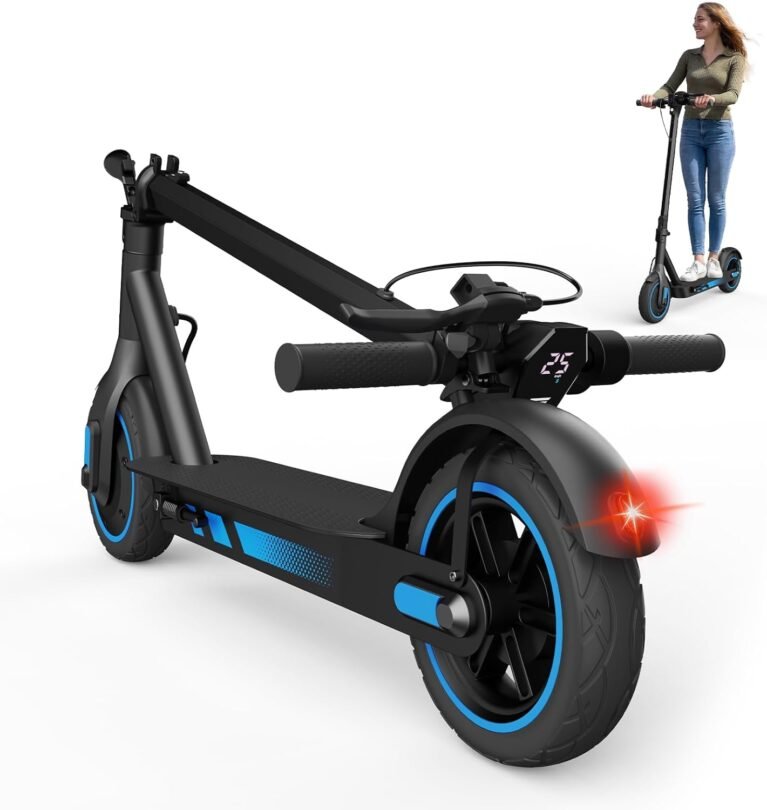 Electric Scooter, 10" Pneumatic Tires, Powerful 500W Motor, Max Speed 25KM/H, 10.5/15Ah Battery and 35/45KM Max Range, Double Braking, APP Control, Foldable E Scooter for Adult
