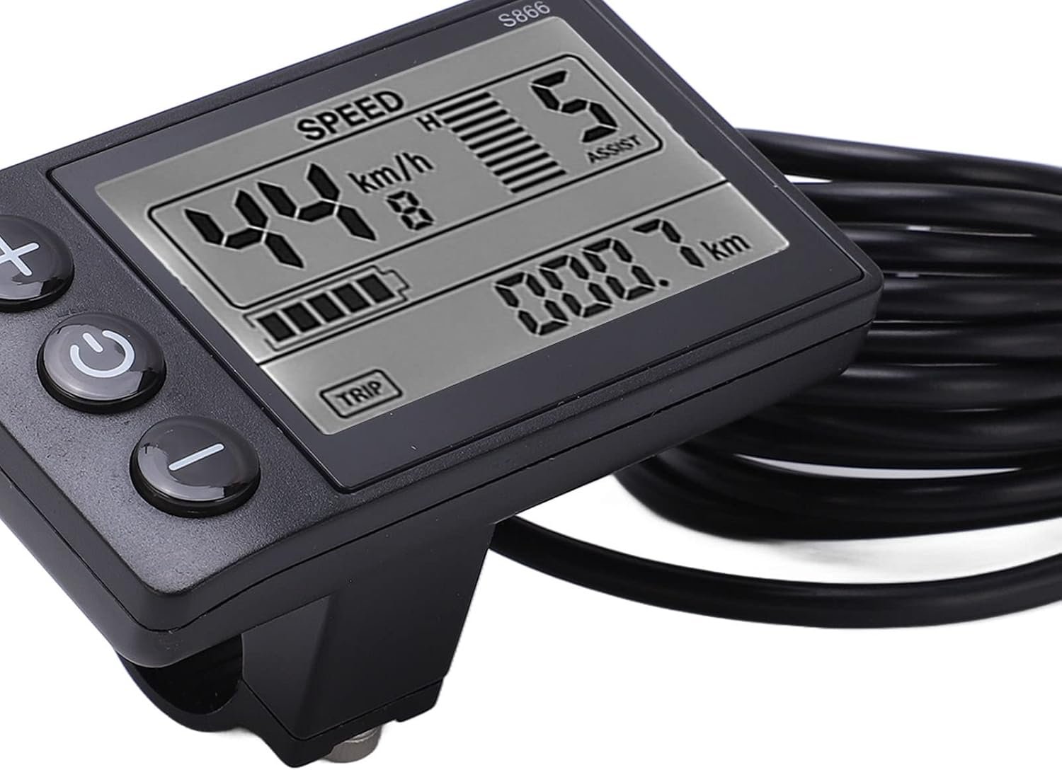 S866 Bike Computer, Electric Bicycle Display LCD Meter, 24V 36V 48V Electric Scooter Control Panel with SM Plug, Bike Speedometer Odometer, for 22.2mm/0.9in Handlebars - Image 6