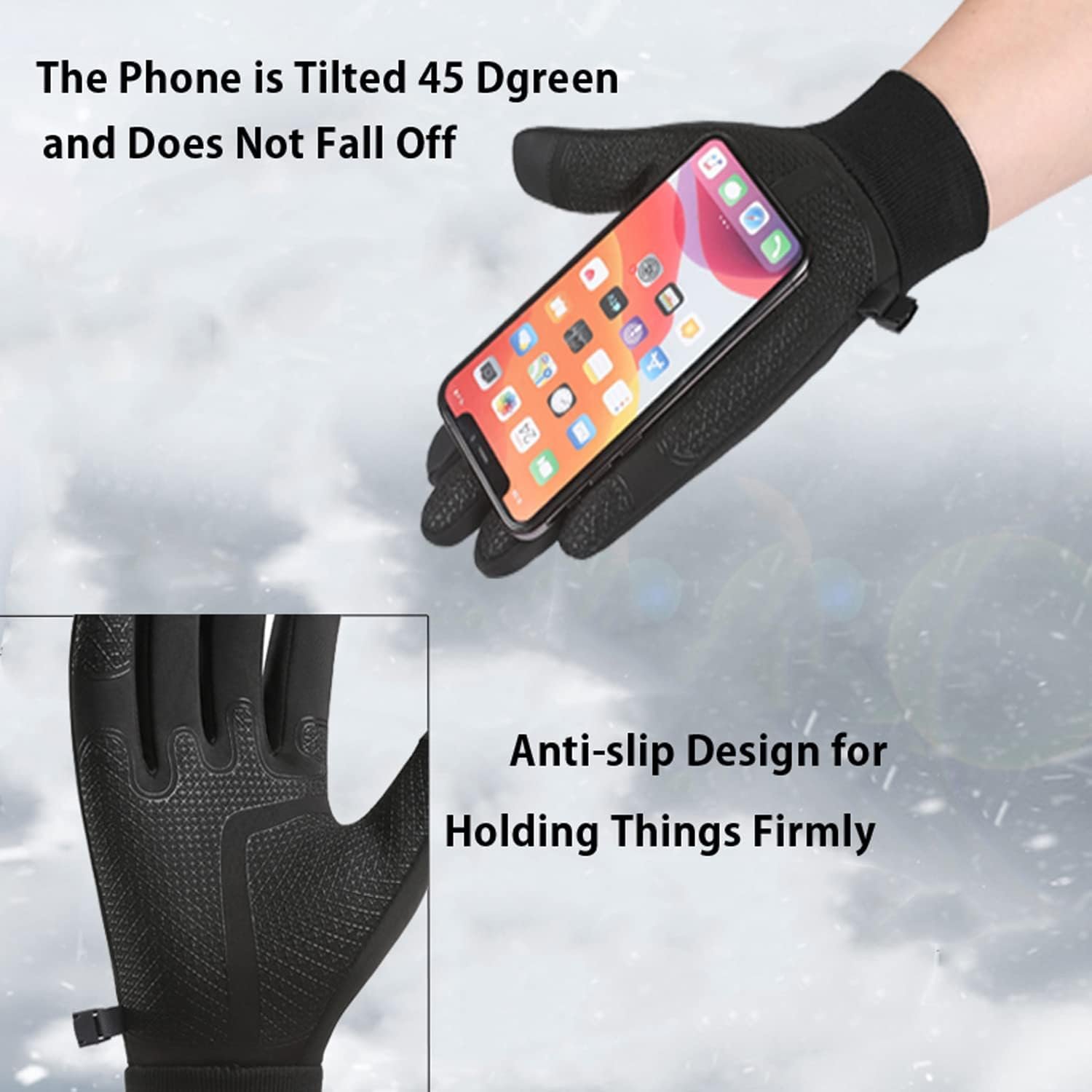 Winter Thermal Gloves - Windproof Water-Resistant Anti-Slip Touch Screen Cycling Gloves for Men Women Hiking Climbing Riding Bike Outdoor Sports - Image 4