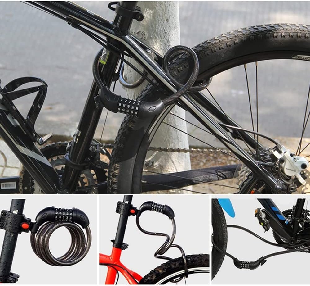GOFRIEND Bicycle Lock - High Security 5 Digit Combination Coiling Cable Lock, Best for Outdoors, 1.2mx12mm - Image 4