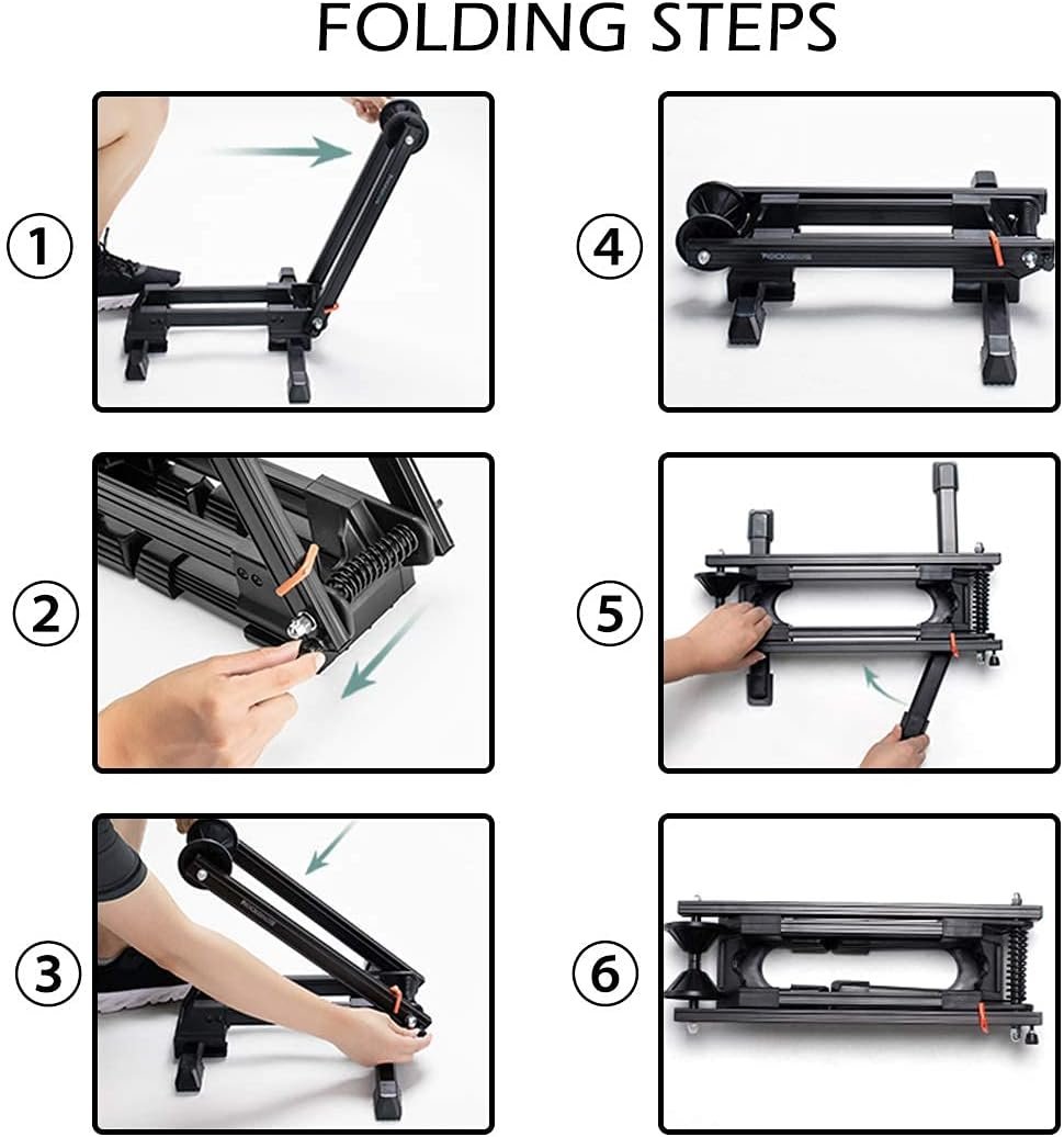 ROCKBROS Foldable Bike Stand Portable Bicycle Storage Holder Floor Parking Rack Aluminium Alloy Easel Park and Repair for MTB Road Bike Ebike Black - Image 7