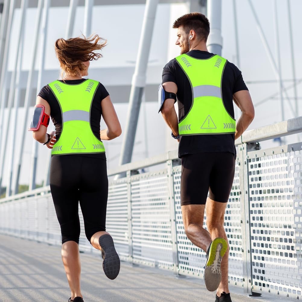 Reflective Running Vest Breathable Sports Vest High Visibility Waistcoat Safety Vest Women Men Night Warning Top Reflectors Clothing Hi Vis Reflective Running Gears for jogging Hiking Cycling - Image 6