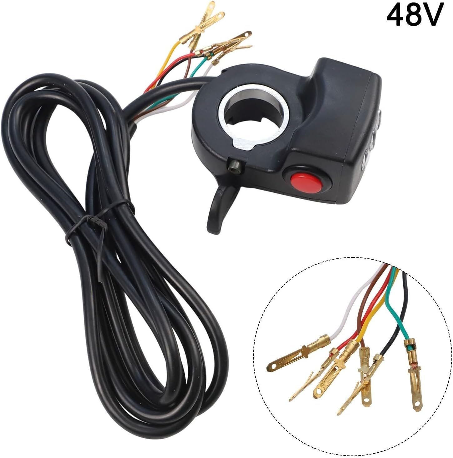 Electric Bike Throttle, 24V-48V Thumb Control with LED Battery Display, Speed Controller for E-Bike and Scooter, 6Pin SM Interface Self-Lock Switch for 22.2mm Handlebar Replacement Part(48V) - Image 7