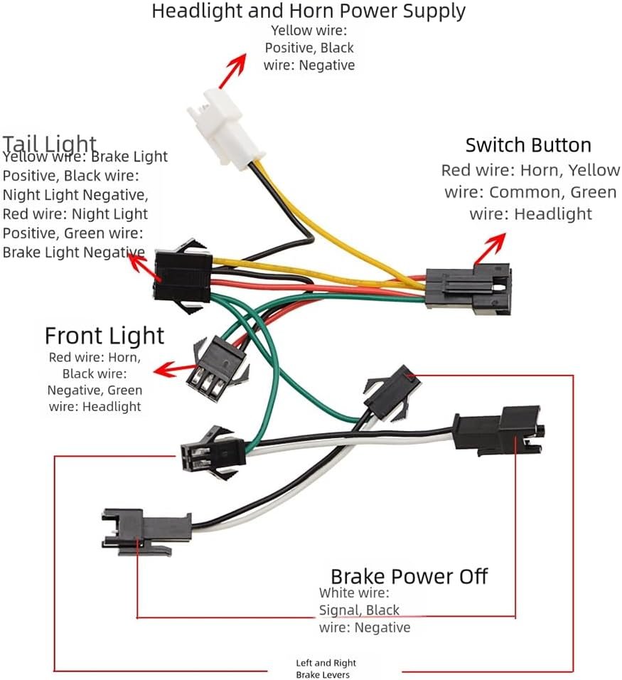Electric Bicycle Lighting Kit 24V-48V, Electric Bike Light Kit with LED Headlight, Rear Taillight, and User Control Switch for Enhanced Riding Safety - Image 6