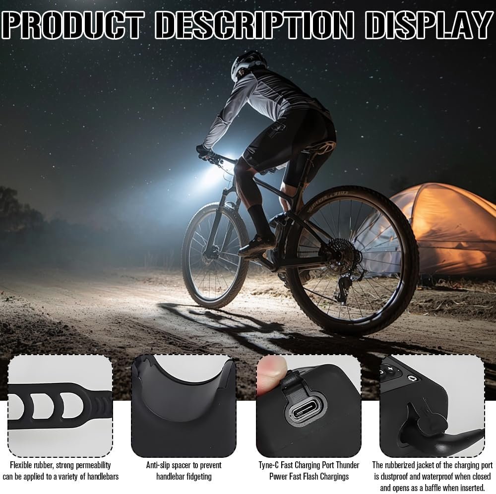 Mountain Bike Electronic Horn Bell, USB Rechargeable Electronic Horn with Light, IPX 5 Waterproof, Lightweight 110DB MTB Mini E-Bell, Bike Bell For Adult Riding Equipment MTB Road Bike, E-bike - Image 7