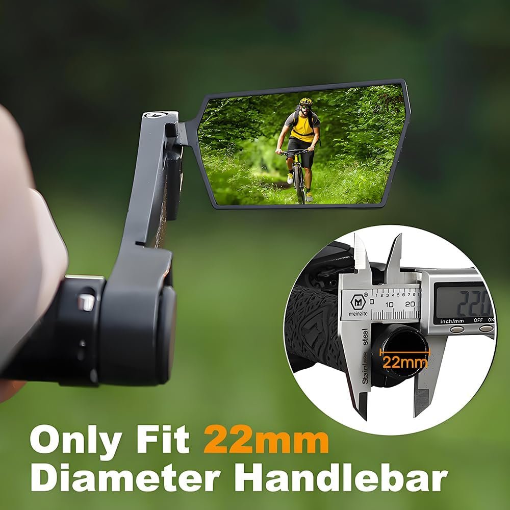 2 Pack Bike Mirrors, 360° Adjustable Foldable Bicycle Rear View Mirrors, Rearview Bicycle Mirror Handlebar Mount, Fits for Mountain Bikes, E-bikes, Bicycles, Scooter - Image 2