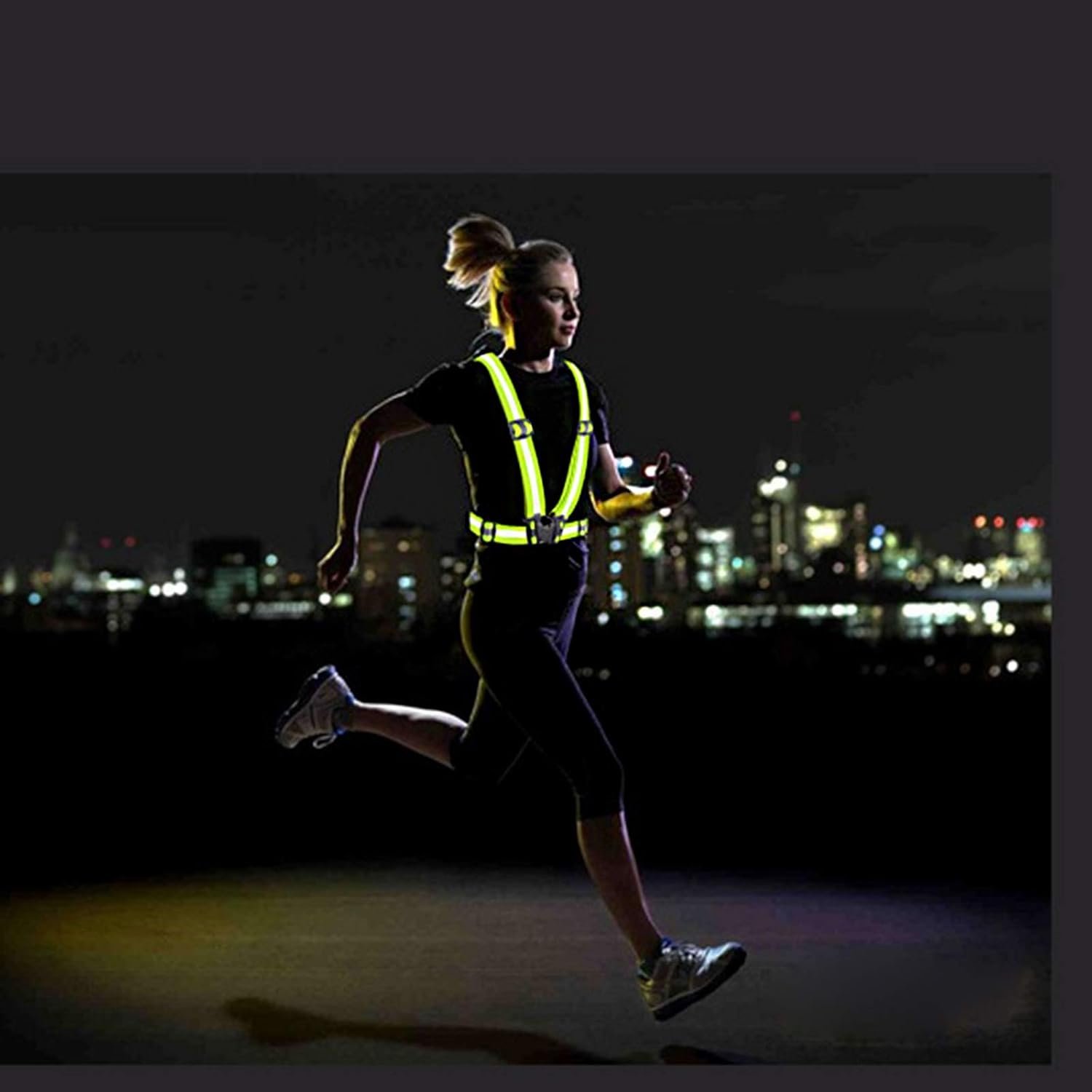 Reflective Vest Adjustable Running Safety Gear High Visibility Safety Vest High Vis Straps High Vis Belt Bike Reflective Belt Night Walking Accessories For Cycling Running Men Women Kids Childern - Image 3