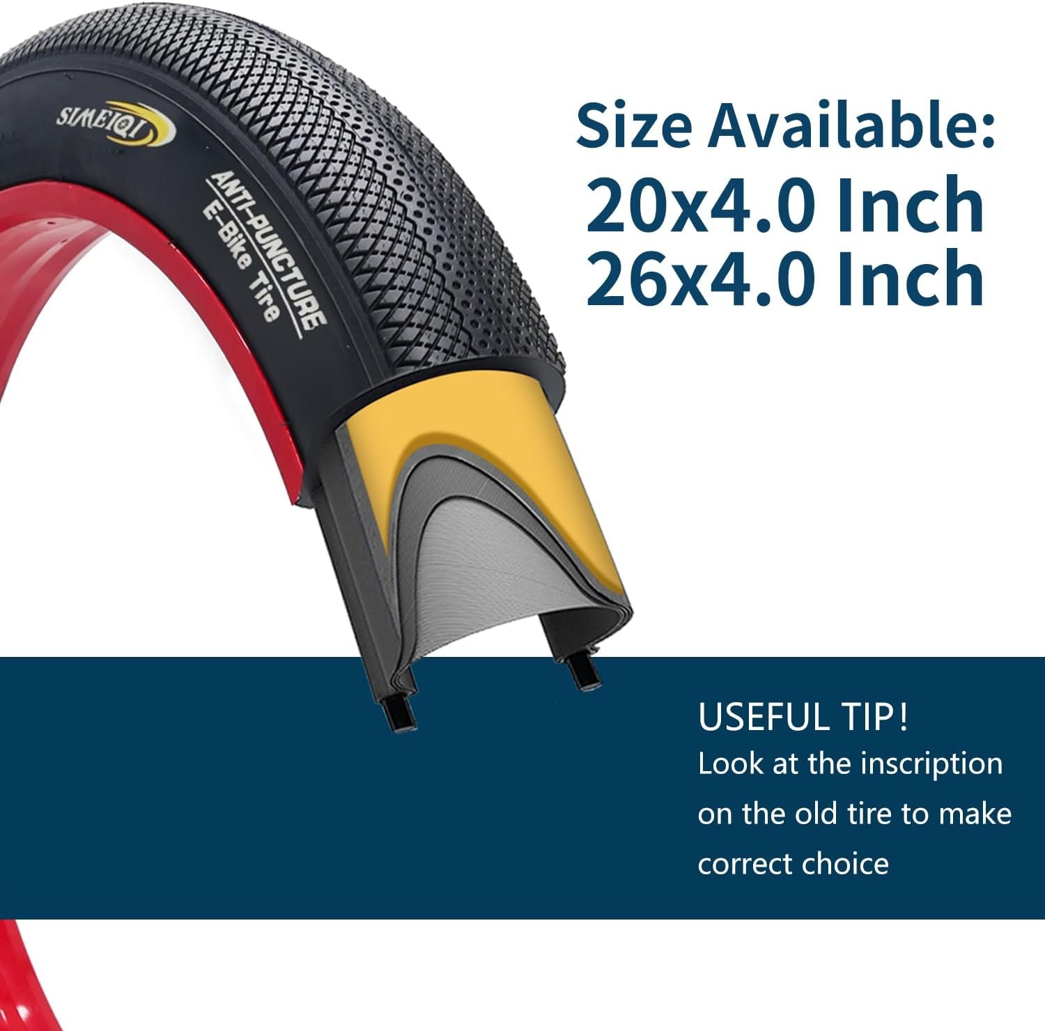 20"/26"X4.0" Inch E-Bike Fat Bike Tires Electric Tricycle Tyres Foldable Replacement Tire for City Commuter Ebike Street Road Pavement Park or Urban Mountain Bicycle - Image 5