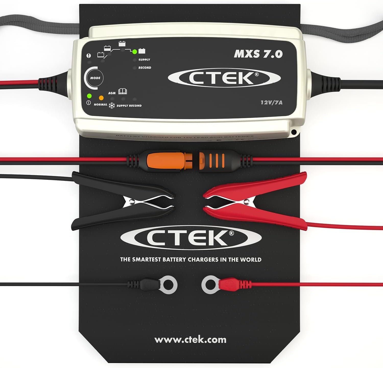 CTEK MXS 7.0 Fully Automatic Battery Charger (Charges, Maintains and Reconditions Car, Caravan and Motorhome batteries) 12V, 7 Amp - UK Plug, Black - Image 2