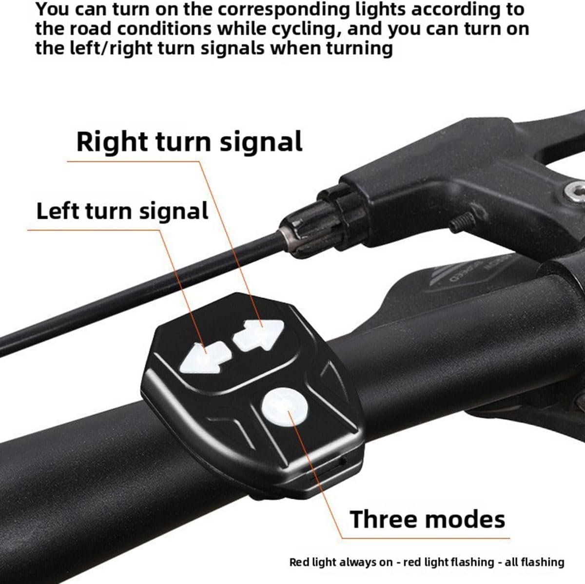 Bike Lights Back Rear Light with Horn USB Rechargeable Bike Indicator Safety Warning Bicycle Lights Remote Electric Scooter Turn Signals for All Mountain Road Cycle - Image 6