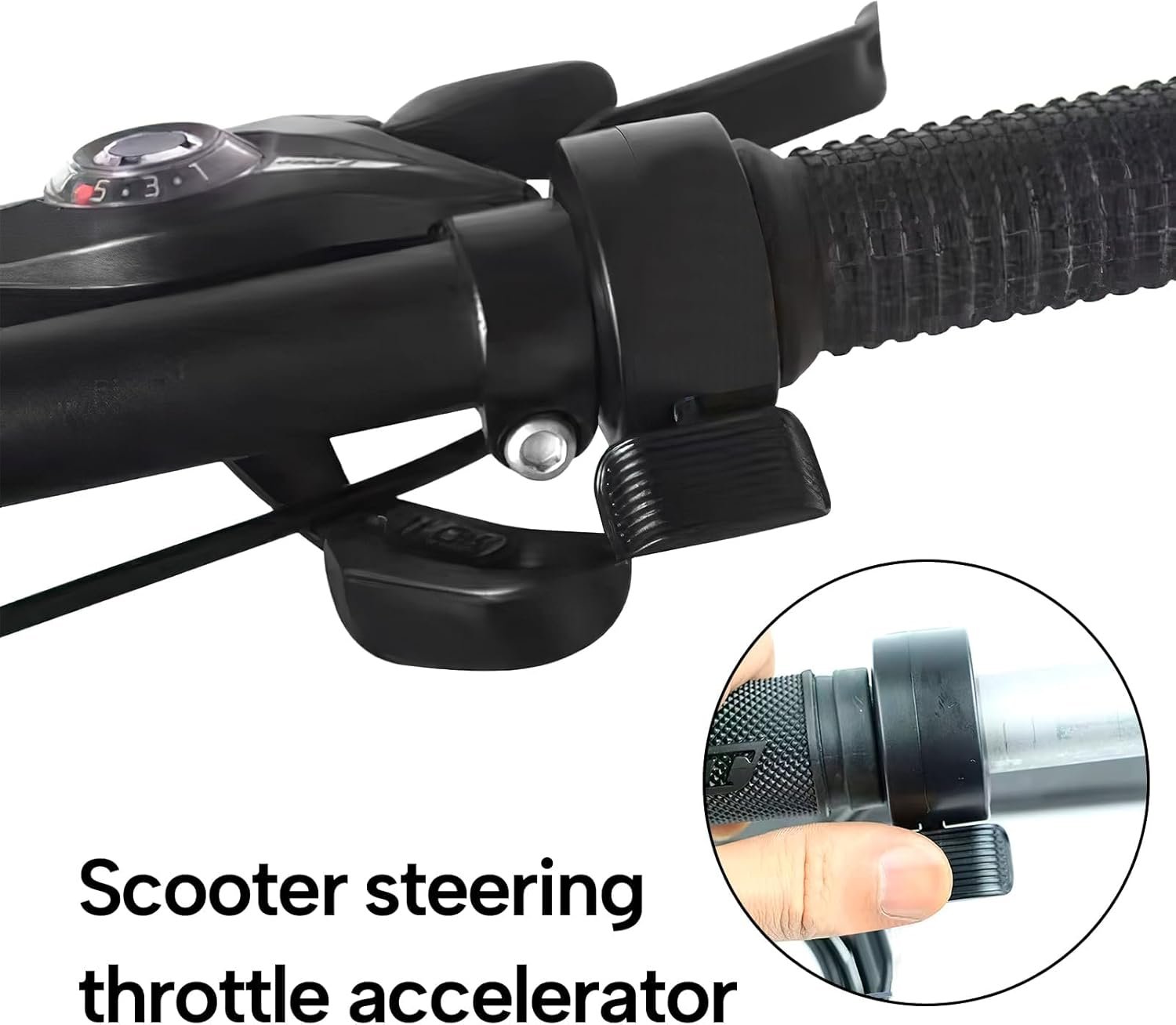Thumb Throttle Electric Bike Scooter Throttle Speed Control, Waterproof 22mm/7/8" Accelerator Grip, 24V-72V Motors, Upgrade Kit (Black) - Image 5