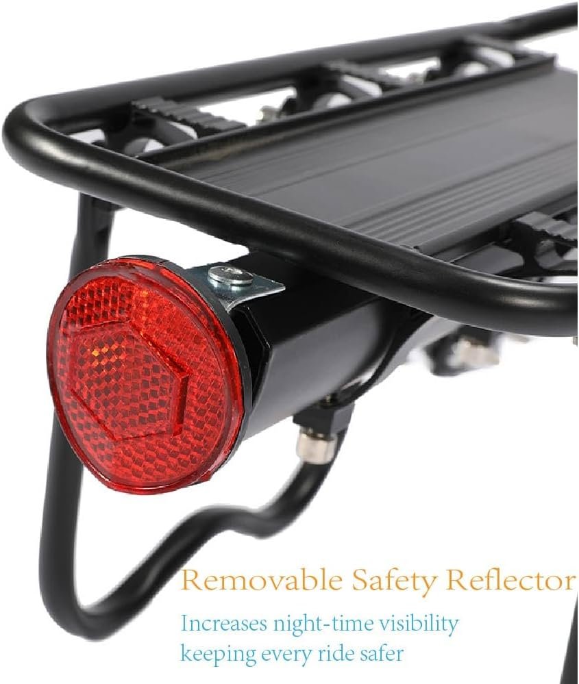 Rear Bike Rack – Adjustable Aluminum Alloy Bike Rack for Panniers, Lightweight Rear Rack for Commuting & Touring with Reflector - Image 7