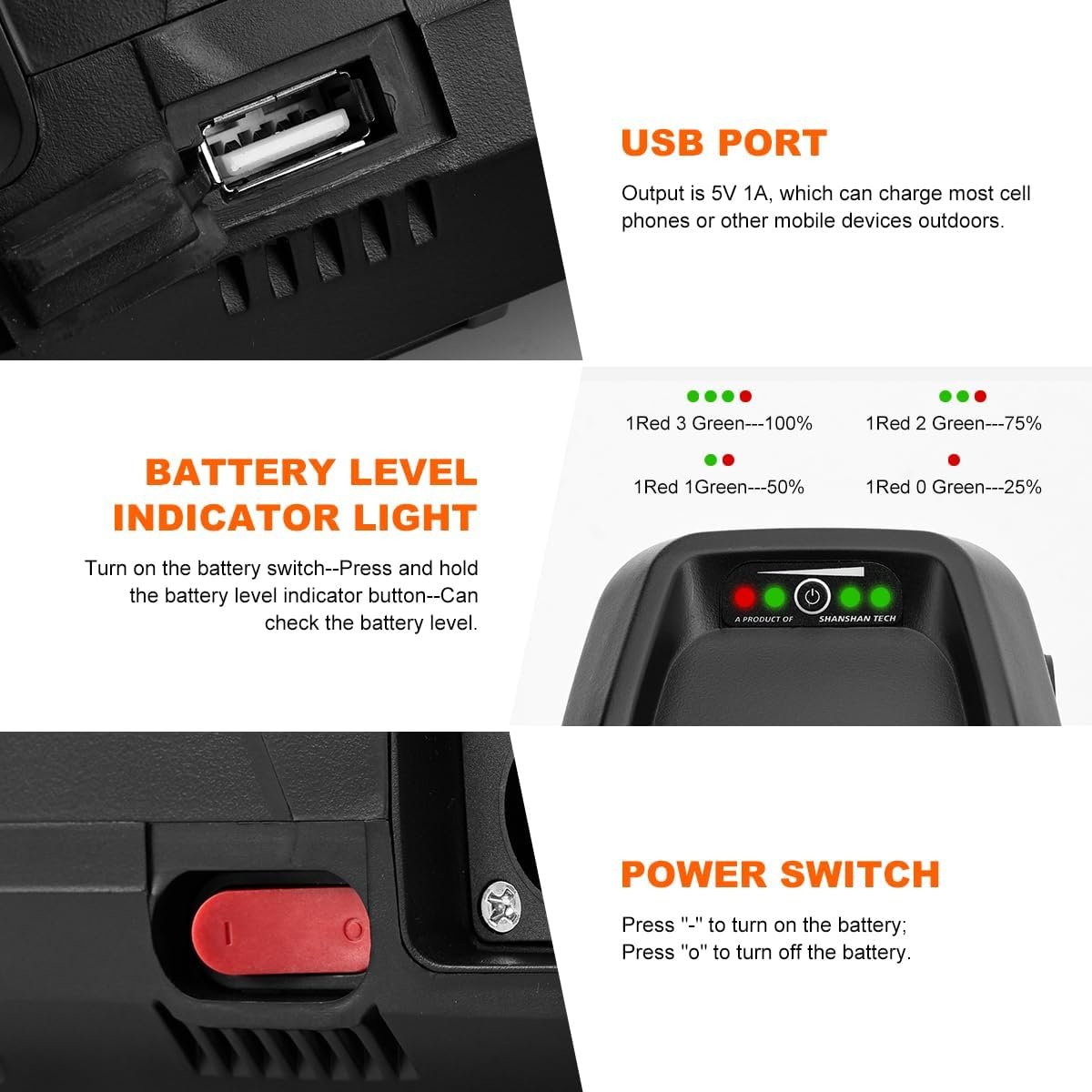 36V 22.5Ah Ebike Battery High Capacity, Electric Bike Lithium Battery with Charger, Base & BMS for 200W 250W 350W 500W 750W Bicycle Motors (36V 22.5AH 5Pin(50-750W)) - Image 3