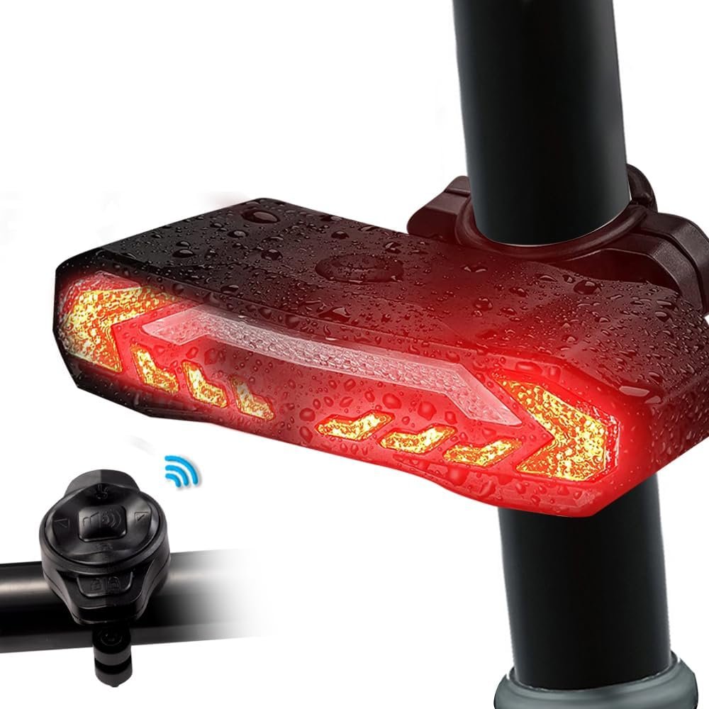 Mengshen Smart Bike Tail Light Rechargeable, Remote Control Anti-theft Bicycle Alarm Horn with Turn Signals Brake Rear Light Auto ON/OFF Waterproof for Cycling Safety - Image 7