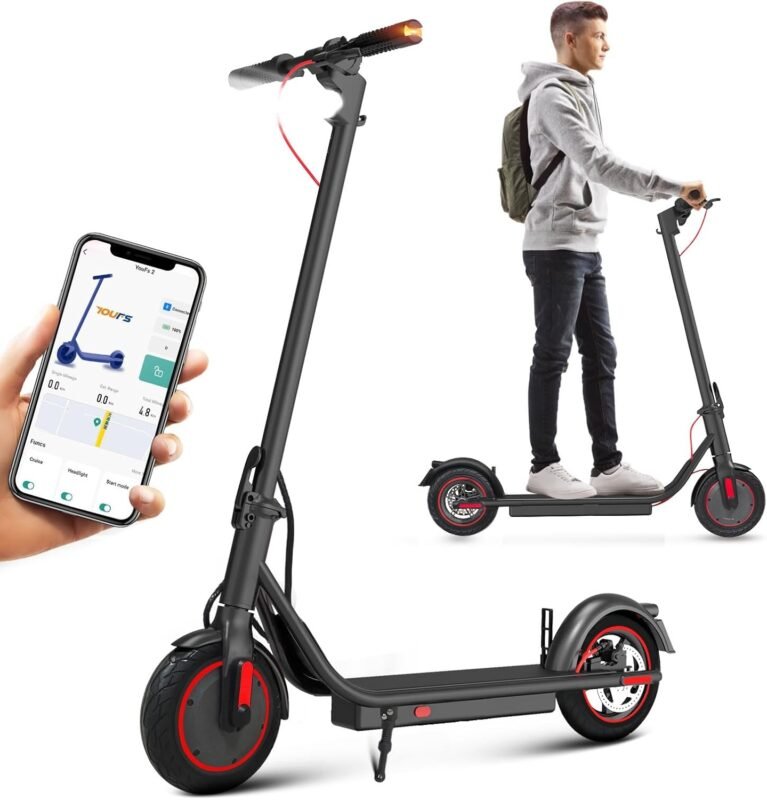 Electric Scooters Adult 8.5" /10" Solid Tires 20-30km Long Range,3 Speed Mode Fast Adult Electric Scooters with APP,ElectricScooter for Teens 120kg Load Folding Escooter Double Braking Scooters