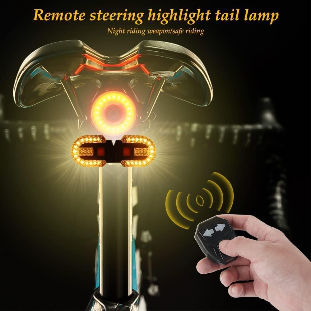 Turn Signals for Bicycles with Alarm, USB Charging Remote Control Split/Integrated Bike Tail Light 5 Modes Waterproof Strobe Bike Rear Lights Can be Mounted on Front and Rear of Bicycle - Image 4