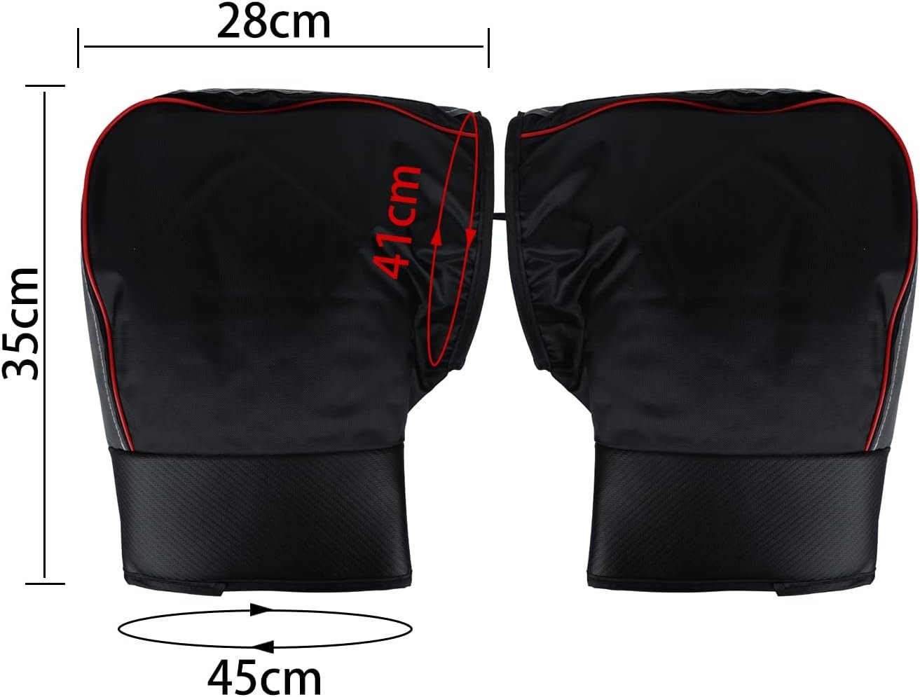 Motorcycle Handlebar Muffs Bike Gloves Windproof Winter Cycling Gloves Thicken Fleece Thermal Scooter Motorbike Handle Hand Warmer Outdoor Waterproof Motorbike Handlebar Mittens with Reflective Strip - Image 9