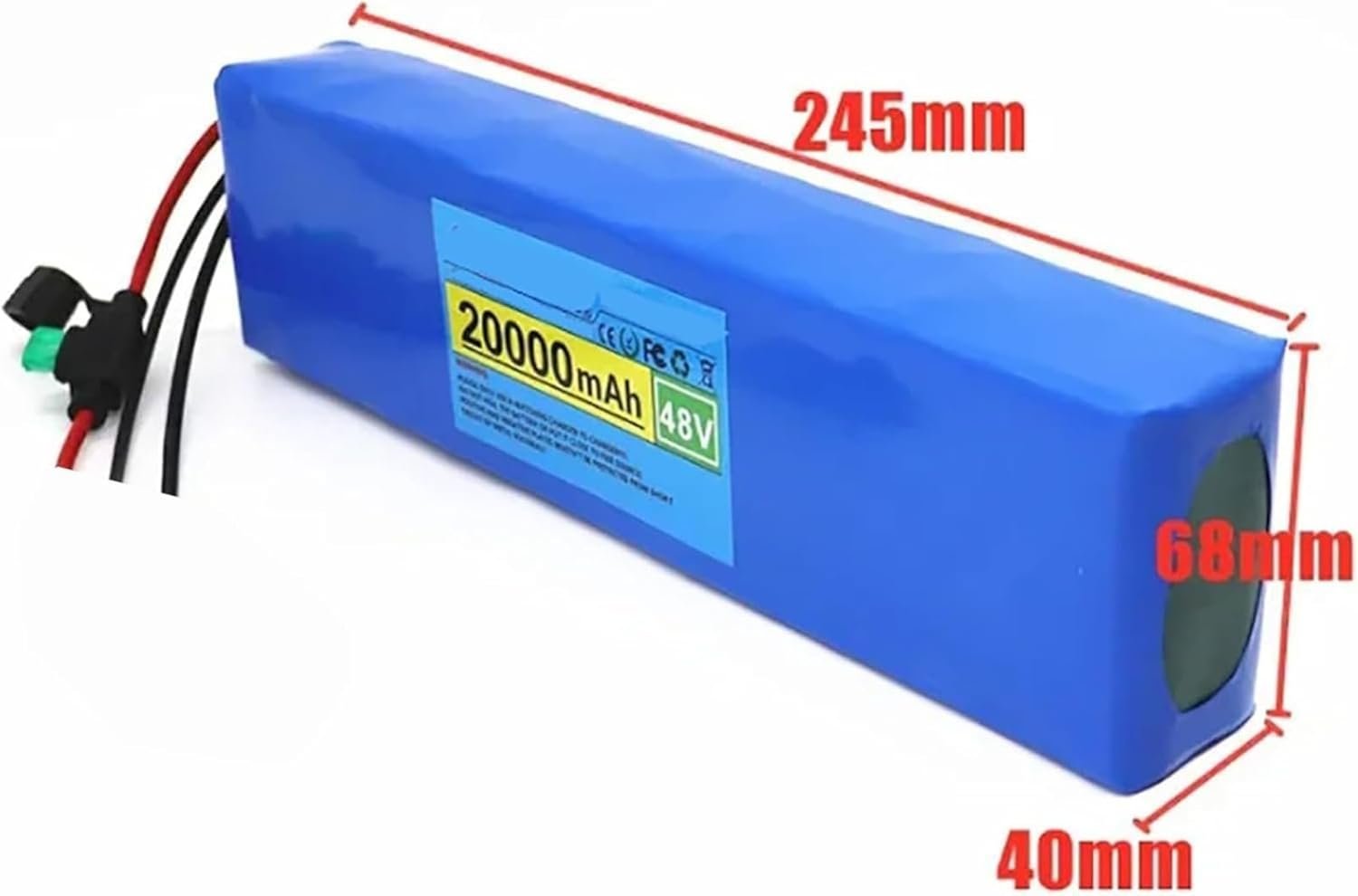 48V 20Ah 13S2P Ebike Battery Pack, Electric Bicycle Replacement Battery, Compatible with 0~1000W E-Bike/Electric Scooter Motor, with BMS and Charger XT60+DC - Image 2