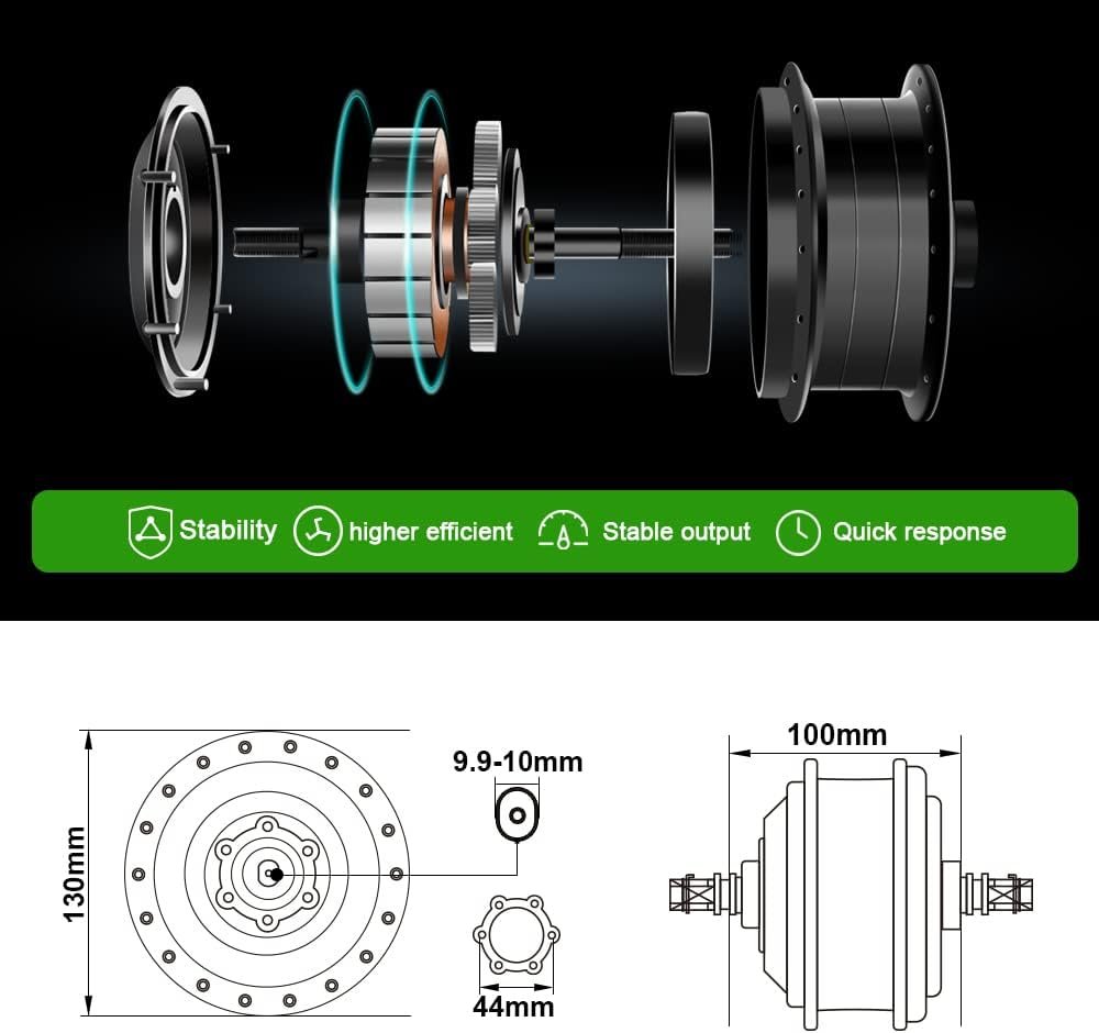 YOSE POWER 26''/28''(700c) ebike 36V250W Front Motor Bicycle E-Bike Hub Conversion Kit with Integrated controller Hailong Plus 36V 15.6Ah Battery/ 36V13Ah with Rear Carrier Battery - Image 4