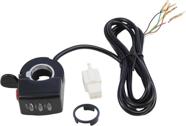 Electric Bike Throttle, 24V-48V Thumb Control with LED Battery Display, Speed Controller for E-Bike and Scooter, 6Pin SM Interface Self-Lock Switch for 22.2mm Handlebar Replacement Part(48V)