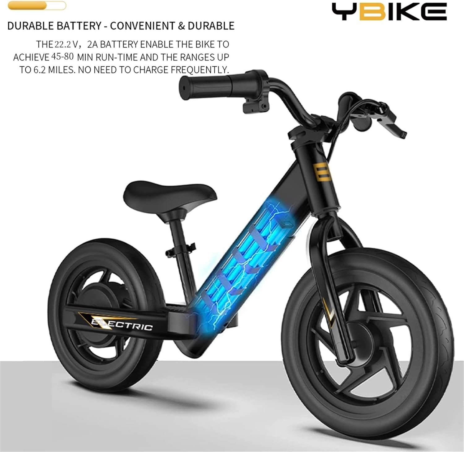 YBIKE Electric Balance Bike,12 Inch Kids Electric Bike for Ages 3-5 Years Old, Kids Balance Bikes with Adjustable Seat, Dirt Bike for Boys & Girls - Image 2