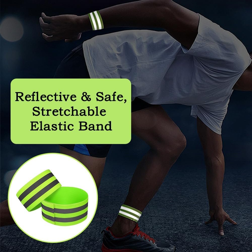 4Pcs Reflective Armbands, Running Safety Gear Wristbands, High Visibility Safety Reflective Bike Ankle Bands Reflector Armband Gear, Adjustable Armband Reflective-Strips for Night Sports & Dog Walking - Image 4