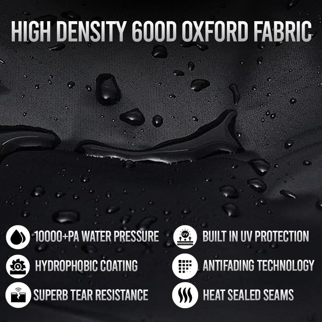 Poshhops Heavy duty Bike Cover for 1-2 Bikes, 600D Bike Covers for Outside Storage with Lock Holes, Bicycle Cover Waterproof Outdoor with Bike Storage Bag, Anti-UV, Windproof for Mountain & E-Bike - Image 4