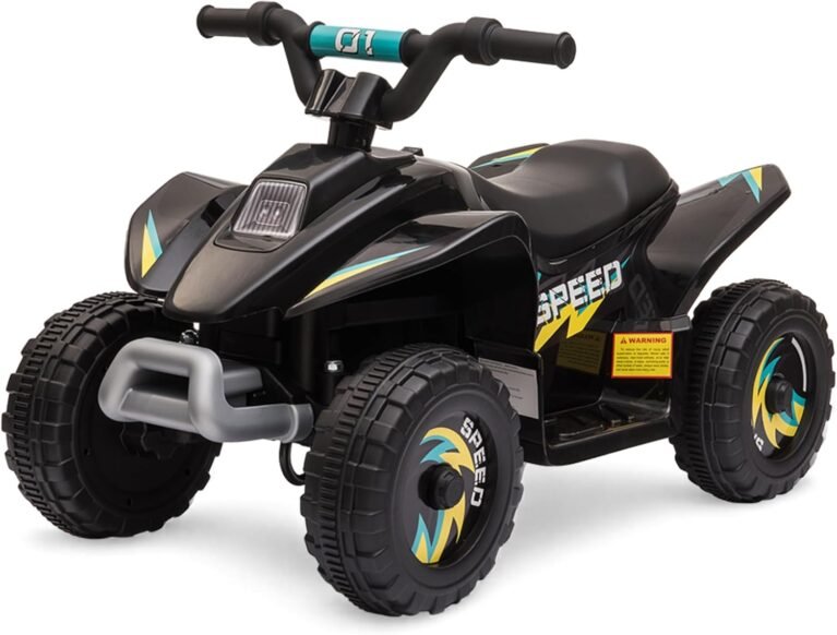 Straame 6V Electric Ride-On Quad Bike ATV for Toddlers Ages 18-36 Months, Forward/Reverse, 4-Wheel Design, 1.9-3.8 km/h Speed, 72×40×45.5 cm (Black)