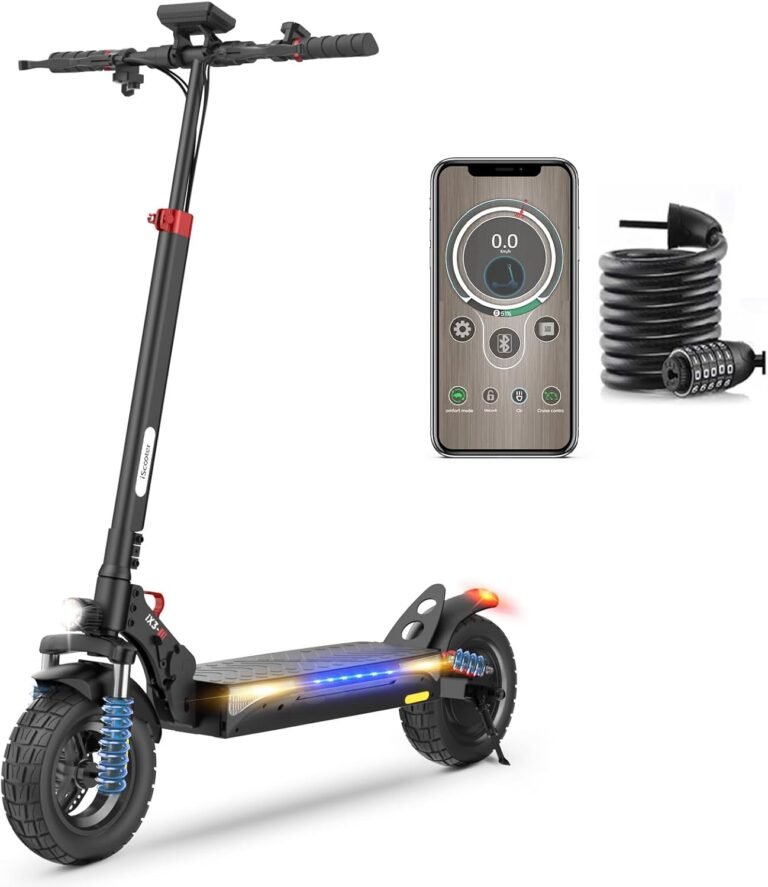 iScooter Electric Scooters Adult, iX3/iX4/iX7Pro Single/Dual Powerful Motor, 40-80km Range Fast Electric Scooter 10" Off-road Tires with 4 Shock Absorbers Foldable E Scooter,Dual Braking System