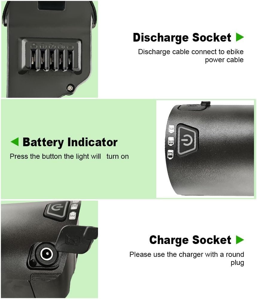 Electric Bike Battery 36V 48V 10.4Ah 13Ah 14Ah 17.5Ah Removable Built-in Electric Bike Battery Compatible for with Jasion EB5, Roamer Touroll J1, Actbest Cores Electric Bikes (36V16Ah) - Image 2