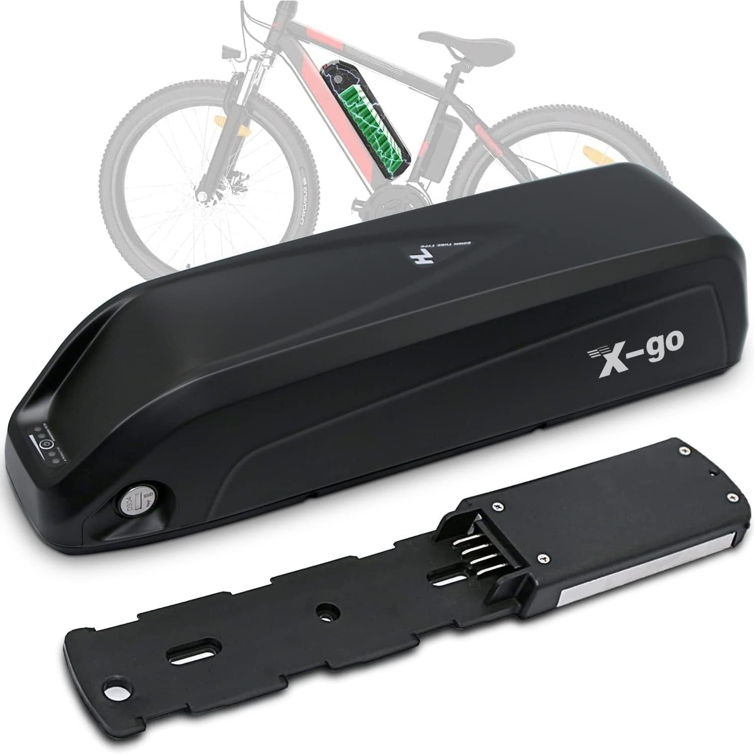 X-go Ebike Battery Hailong Electric Bike Battery Lithium Battery Pack Replacement with 2A Charger, USB Port for Adults Sports Electric Bicycle Motor to 1000W 750W 500W 350W (36V 10AH 4Pin NO usb)