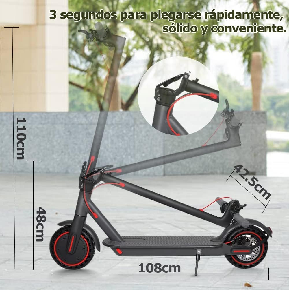 Electric Scooters Adult 8.5" /10" Solid Tires 20-30km Long Range,3 Speed Mode Fast Adult Electric Scooters with APP,ElectricScooter for Teens 120kg Load Folding Escooter Double Braking Scooters - Image 8
