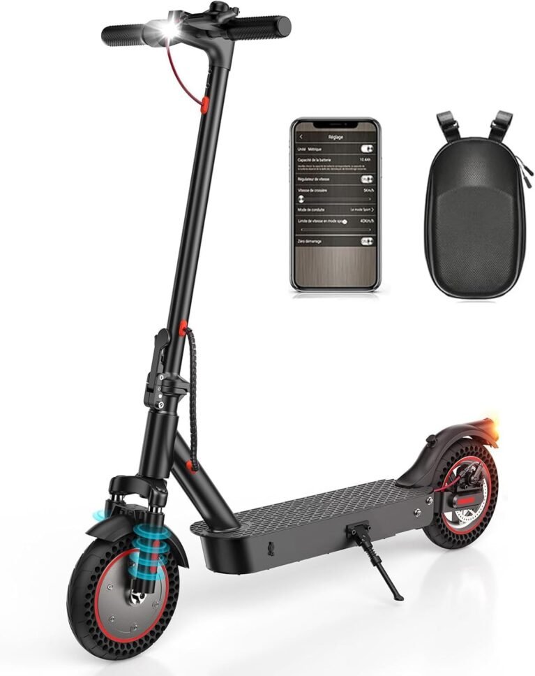 Fast Electric Scooter, 40KM Range 500W 10” Honeycomb Tires Electric Scooters Adult, APP Control,3 Speed Mode,Dual Shock Absorption,Double Braking System,Foldable E Scooter with Scooter Bag