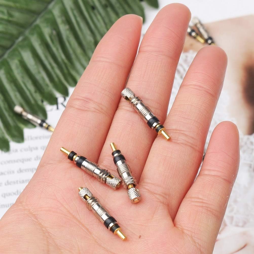 10pcs Presta Valve Cores, Replacement Bicycle Presta Valve Remover Tool Kit, Copper Tubeless Presta Valve Core For Universal Road Bike Car Includes Valve Wrench