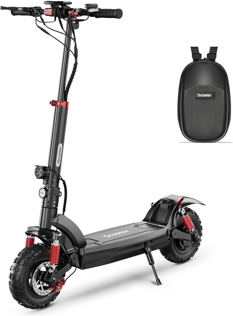 iScooter Electric Scooter for Adults, 11" Off-Road Pneumatic Tires, 60KM Range, 840WH Battery, 500W Motor, Foldable E Scooter, Dual Brakes Dual Suspension, 3 Speed Modes NFC Start Waterproof Bag
