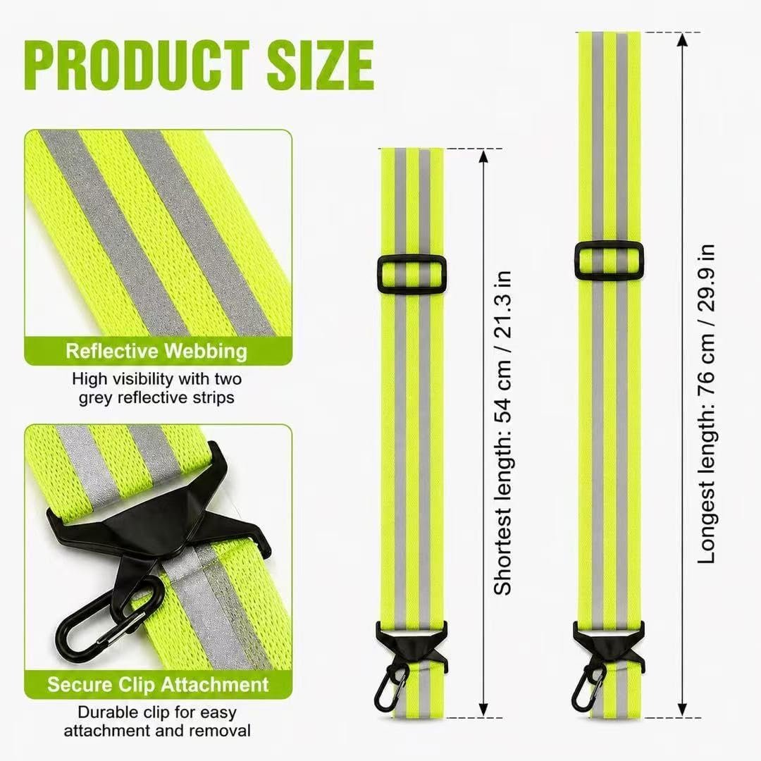 High Vis Reflective Running Gear Belt, 2PCS Adjustable Reflective Sash with Clip for Night Safety, Reflectives Straps for Children Adult Biking Cycling Jogging Walking Night Safety - Image 6