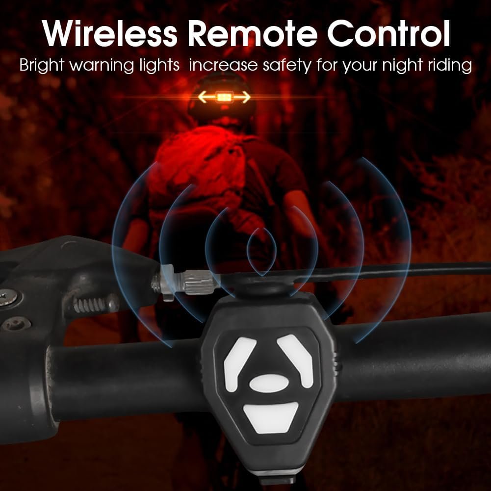 Bike Rear Light Indicator NIUAWASA - Wireless Remote Control Bicycle Helmet Turn Signal Back Lights 6 Modes Waterproof USB Rechargeable Warning Flashing Taillight - Image 4